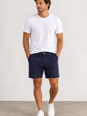 Tailor Vintage Navy Flat-Front Men's Shorts